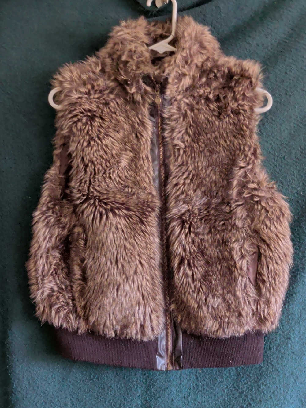 Rue21 Brown Faux Fur Vest with Front Zip